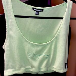 Green PlayBoy Crop Top